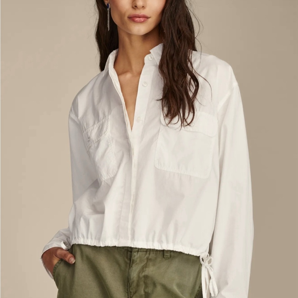 Lucky Brand White Button-Up Top